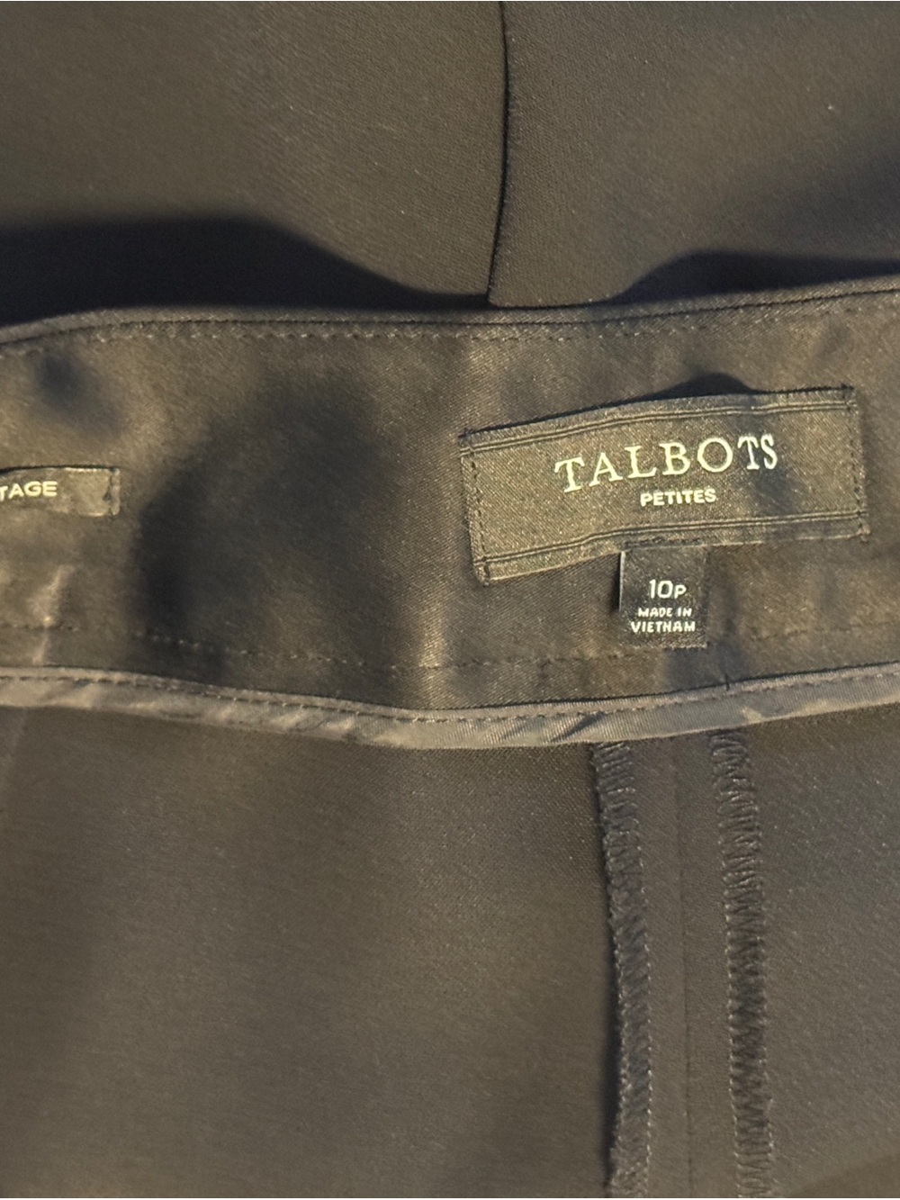 Talbots Black Wide-Leg Dress Trousers with Satin Waistband - Picture 9 of 10